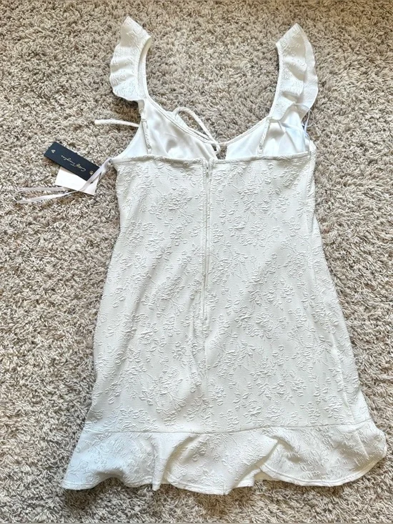 City Triangles - Women’s (L) White Eyelet Babydoll Summer Dress w/ Ruffle Detail - Picture 6 of 6